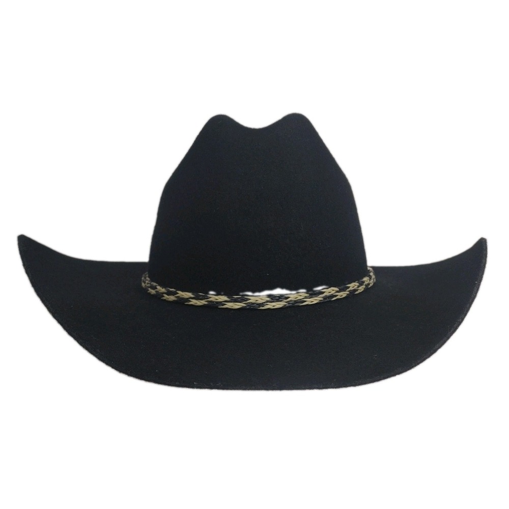 VTG Stallion by Stetson XX Premium Wool Western Cowboy Hat 7 1/8 USA MADE Black